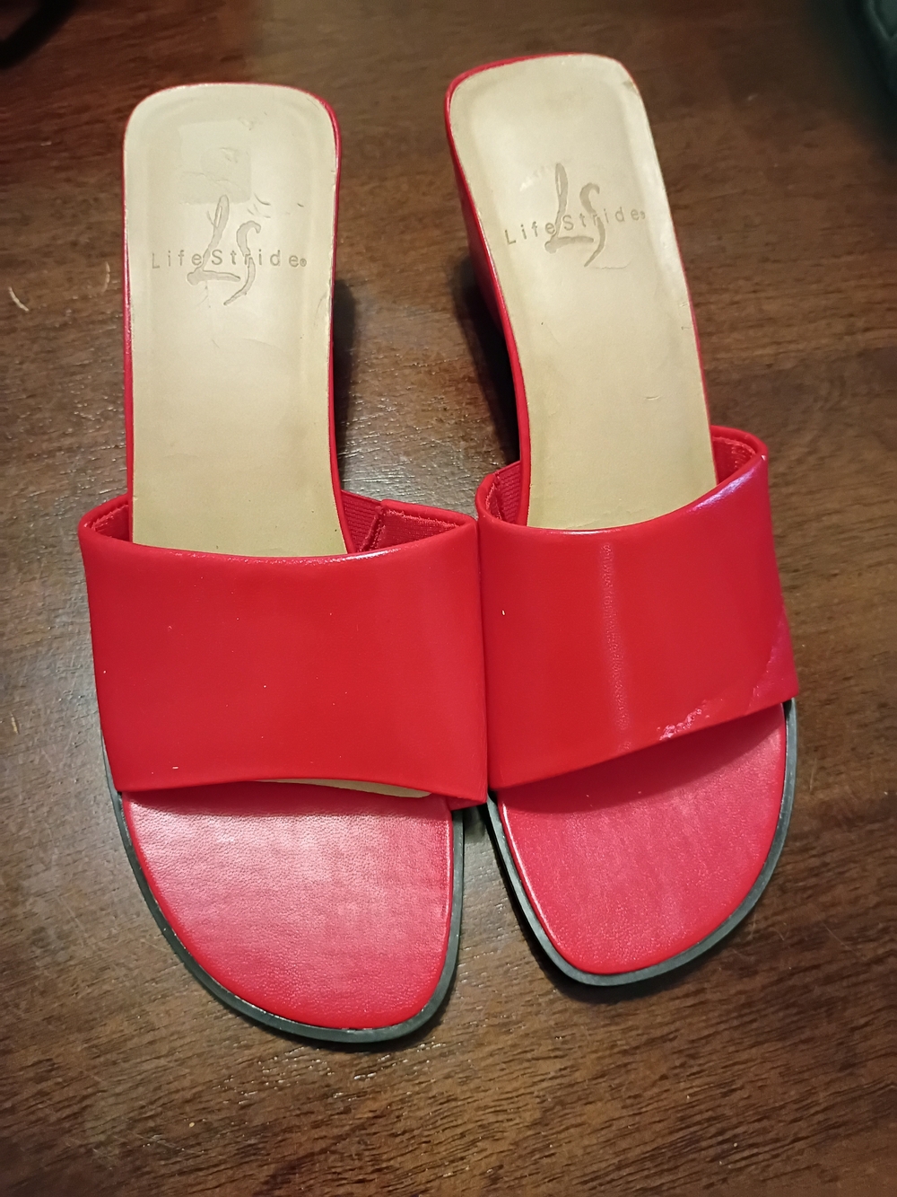 Life Stride Red Slide Sandals for Women Size 7.5M